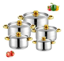 Comprar Juego Baterias De Cocina Antiadherente Ollas Y Sartenes 10pc