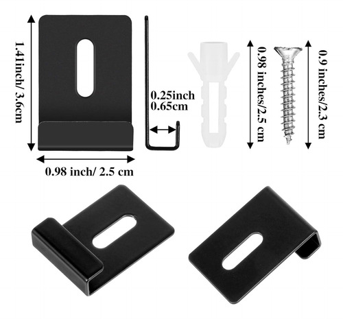Kit Soporte Espejo Metal 0.64 Cm Ancho Canal Clips Resistent