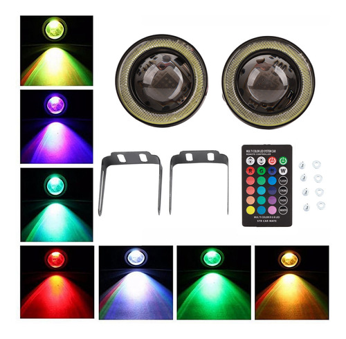 Control Remoto Cob Fog Car De 30 W, Led Rgb, Ojo De Ángel, H