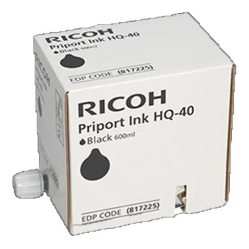 Tinta Original Ricoh Duplicadora Hq40 Negra 600ml (893192)