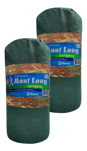 Kit 2 Colchonete Camping Acampar Retiro Solteiro Ecocamping Cor Verde Camuflado