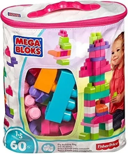 Mega Bloks Juego De Construccion De 60 Piezas Rosa Y Azul