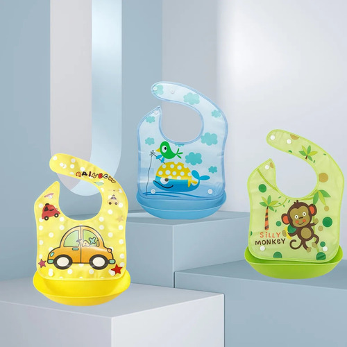 Baberos Para Bebés Con Estampado Animal, 8 Piezas