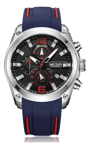 Reloj Para Hombre Day Date 2063 Megir Chronograph Strap