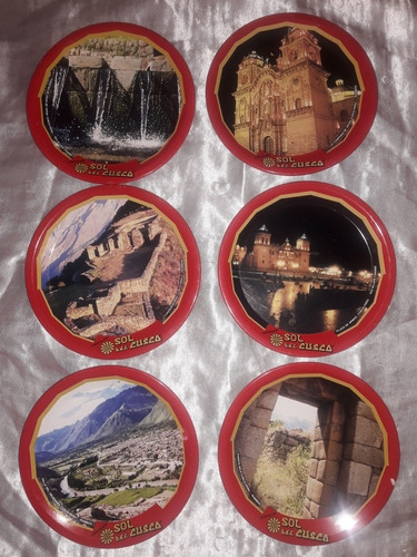 Fuente Bandeja Sol Del Cusco Más 6 Posavasos Vintage (Usado)