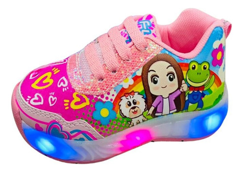 Tenis Niña Lara Campos Luces Led Rana Rene Rhenne Rosa