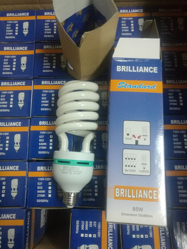 Bombillo 85w En Espiral Marca Brillance E27 110v X 1 Pieza