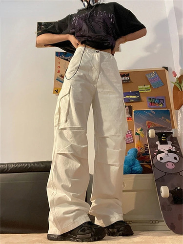 Pantalones De Streetwear Para Mujer Y2k Brown Vintage 90s Ca