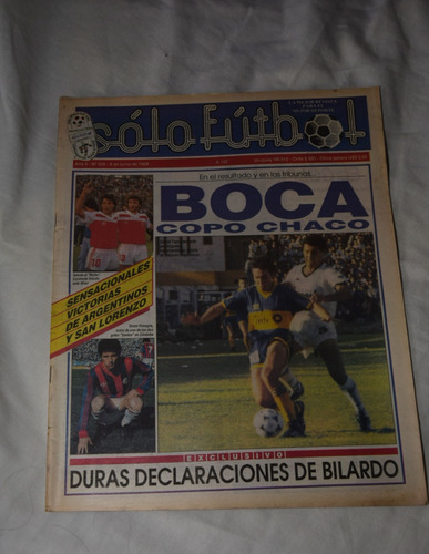 Revista Solo Futbol Boca Copo Chaco 1989