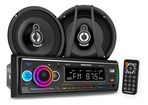 Autoestereo Con Bocinas 6.5 Bluetooth Bs-320f By Broksonic