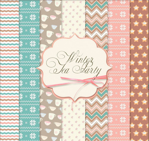 Kit De Papel Digital Shabby Chic Winter Tea Party