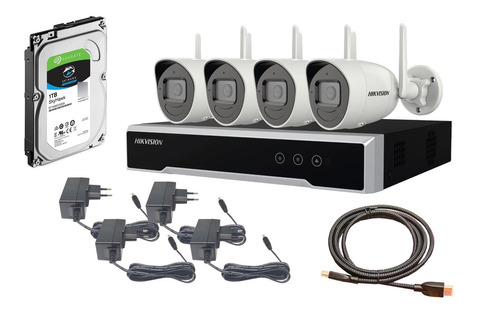 Kit Nvr Wifi 4 Canales + 4 Camara 4mp Nk44w0h-1t(wd) / Ikseg