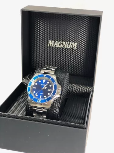 Relógio Magnum Masculino Prata Aço Inox Calendário MA33086T - Imperial  Relógios