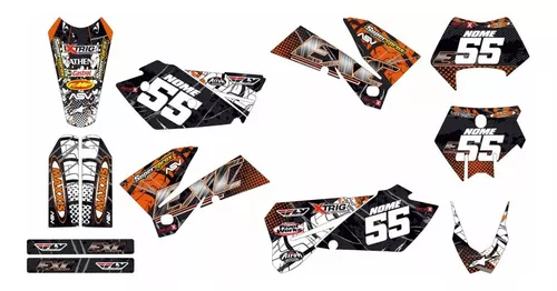 Kit Adesivo Moto Trilha Ktm Sxf 350 2013 0,60mm 3m Mt052 Cor Adesivo Ktm Sxf