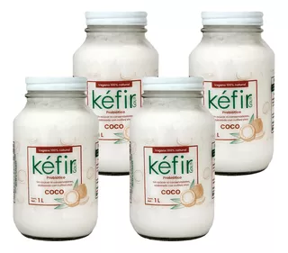 Kefir Probióticos Natural Coco 4 Pack 4 Litros