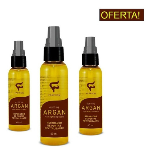 Reparador De Pontas Óleo Argan Fashion Cosméticos 12 Und