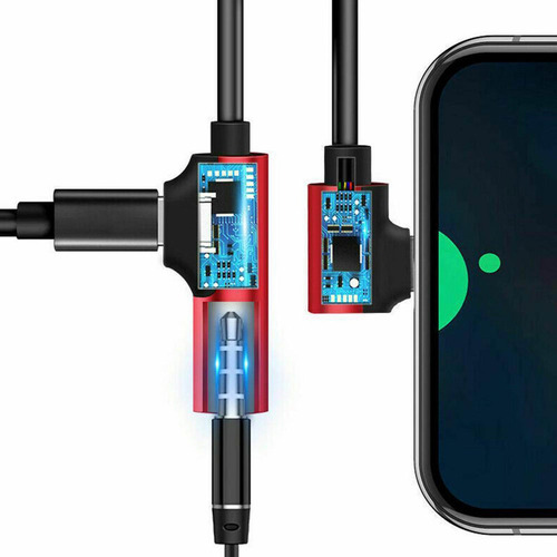 Tipo De Conector Divisor Usb-c Audio Auxiliar Para Rojo