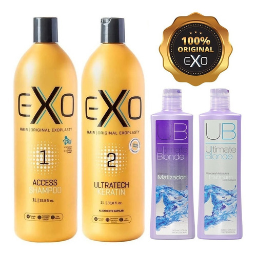 Imagem 1 de 10 de Exo Hair Alisamento Exoplastia Capilar 1 E 2 1l Progressiva