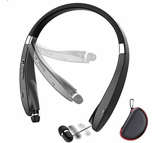 Auriculares/mic De Cuello Bluetooth Plegable C/funda Negro 