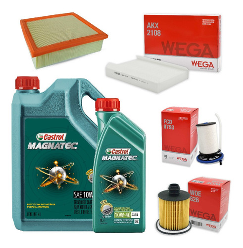 Kit 4 Filtros + 5l Aceite Castrol 10w40 Toro 2.0 16v Multije