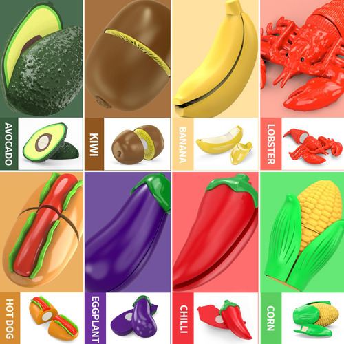 Set De Juguetes De Comida Para Niños Pequeños Con Almacenami