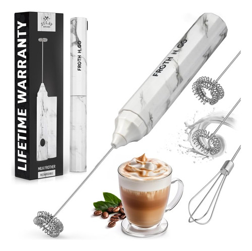 Espumador De Leche Zulay Froth N Go Recargable 3 En 1, Color