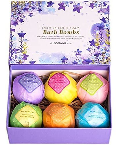 Bombas De Baño Efervecentes 6 Pz Pure Nature Lux Spa 116gr