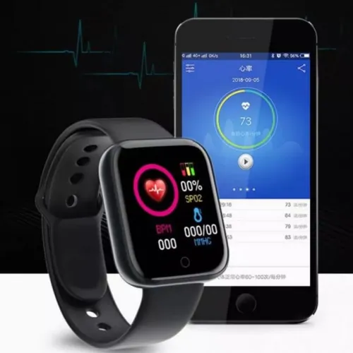 Smartwatch D20 Y68 Y68 1.3 Caja 44mm Silicona Liso Y Bisel N