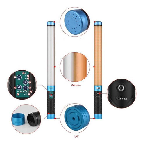 Bastão Led Nicefoto Tc-288 Rgb Wand Light Bi-color Fonte Cor da estrutura Branco