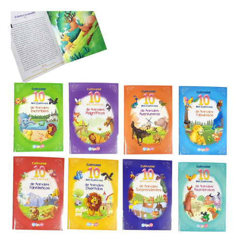 8 Libros Mini Cuentos 10 En 1 Infantiles Animales Moraleja 