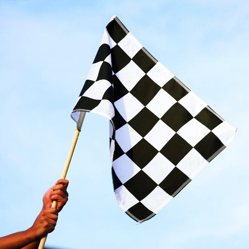 2 Racing Black And White Checkered Flag Banderín Party
