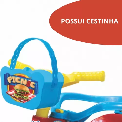 Triciclo velotrol motoquinha infantil menina dino rosa