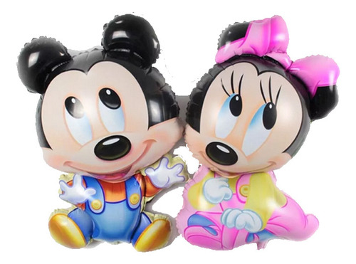 5 Globo Metalico Jumbo De Mickey Minnie Y Donald Bebes