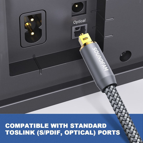Cable De Audio Óptico Digital Cable Toslink Chapado D...