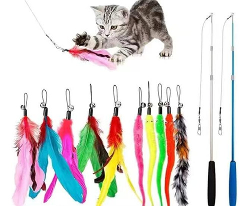 Juguete De Plumas Jiaron Cat Toys, 2 Unidades, Con Forma De