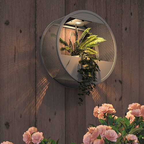 Gran Patio Al Aire Libre Circular De Acero Led Solar Colgant