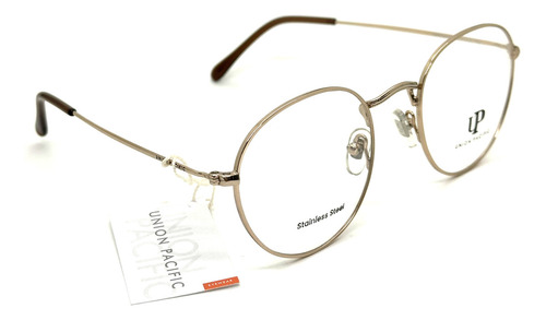 Anteojo Armazon Gafas Union Pacific 8736 Brindisi Redondo Color 001 Dorado