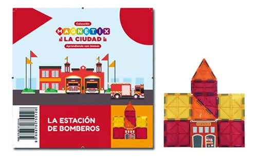 Bloques Magnéticos - Magnetix Clarín - Varios Disponibles | 7 Piezas | Estación De Bomberos