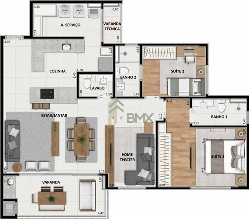 Imagem 7 de 17 de Apartamento Com 3 Dormitórios À Venda, 138 M² Por R$ 1.105.644,63 - Água Verde - Curitiba/pr - Ap0915