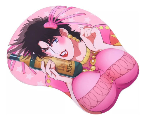 Mz Mouse Pad 3d Joseph Joestar Rosa Anime Com Pulso