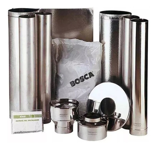 Imagen 3 de 6 de Calefactor Leña Bosca Limit 380 + Kit Chimenea 4m Pot 11.5kw