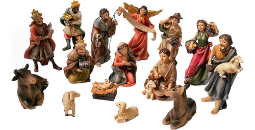 Set Pesebre Navideño Faithful Treasure, 15 Figuras De 4 PuLG