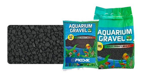 Grava Negra De Cuarzo Prodac 2,5kg Acuarios Pecera