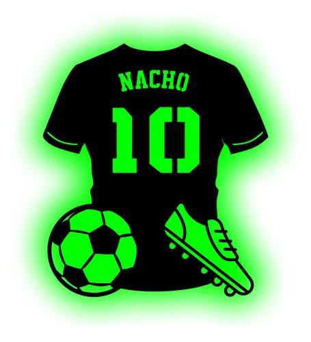 Velador Personalizado Futbol Camiseta Led