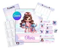 Comprar Plantilla Editable En Canva Etiquetas Escolares. Digitalbair