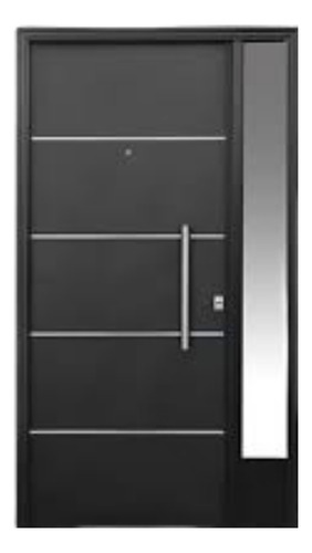 Puerta Doble Chapa Inyectada 1 Ala Lateral Fija Oferta Negro