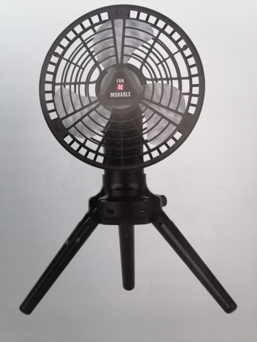 Ventilador De Mesa O Camping Portátil Recargable Con Luz Led