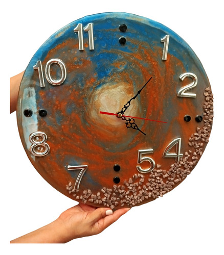 Reloj Pared Gran Formato- Universo-40 Cms Diám-resina Epóxi