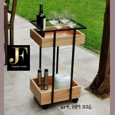 Imagen 6 de 10 de Estante Mueble Para Lavarropas - Hierro Y Madera -