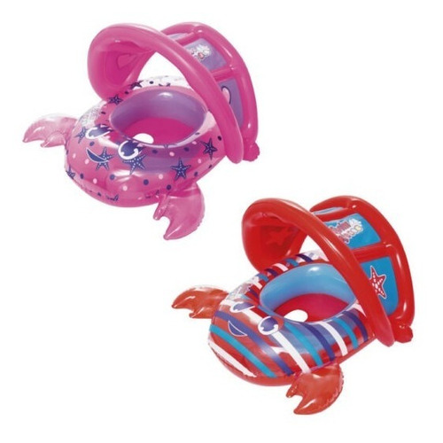 Asiento Inflable Flotador Salvavidas Bebe Con Techo Cangrejo